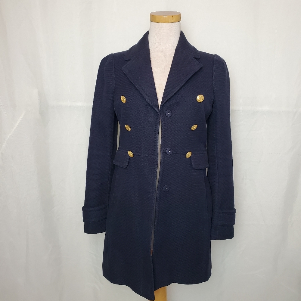 Banana Republic Navy Military Coat xs - Picture 14 of 16